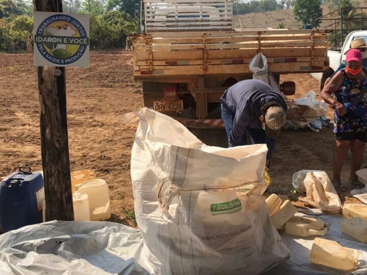 Idaron realiza ação educativa e apoia recolhimento de embalagens de agrotóxicos na região do Vale do Jamari