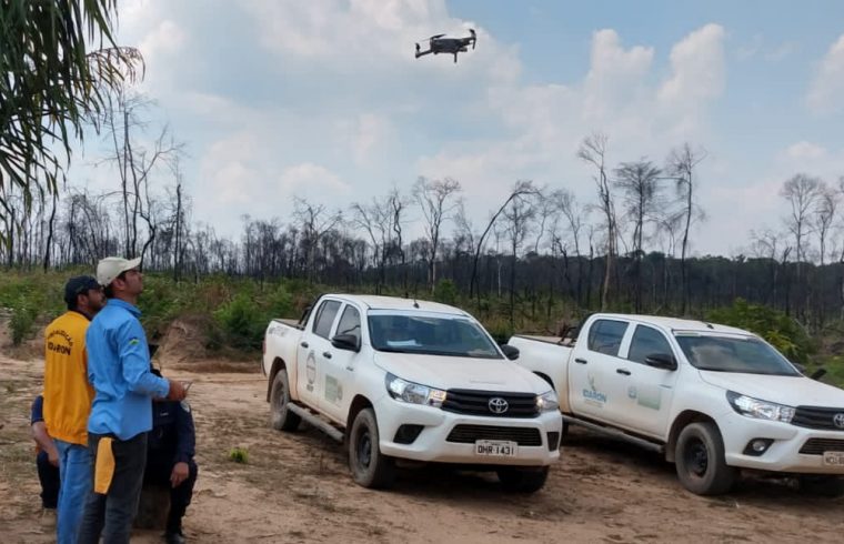 Idaron realiza operação com uso de drones na região de Pimenta Bueno