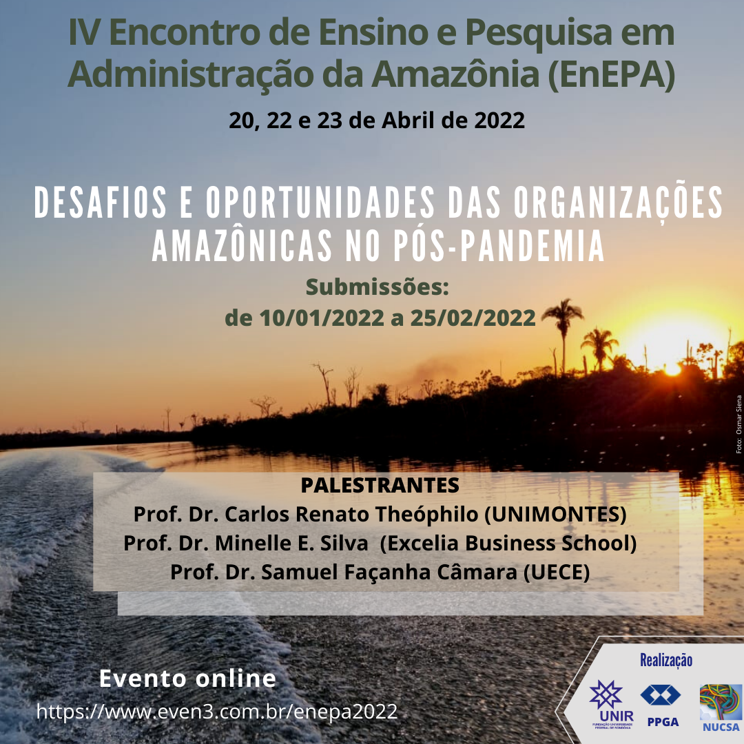 Chamadas abertas para IV Encontro de Ensino e Pesquisa em Administração da Amazônia