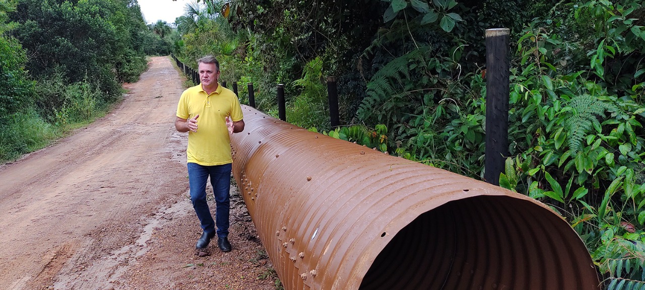 DER atende reivindicação do Deputado Luizinho Goebel na liberação de Tubos Armcos para substituir ponte de madeira e bueiros na RO-443 em Vilhena