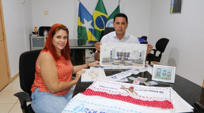 Rolim de Moura: Artesã apresenta ao prefeito Aldo Júlio projeto que valoriza atrativos turísticos do município e do estado