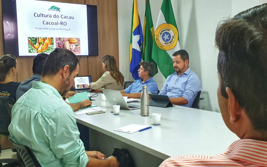 Cacoal: Governo e parceiros discutem plano de ação em reunião para a retomada da lavoura cacaueira