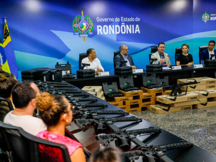 Sistema prisional de Rondônia recebe reforço de pistolas e fuzis modernos do Governo do Estado