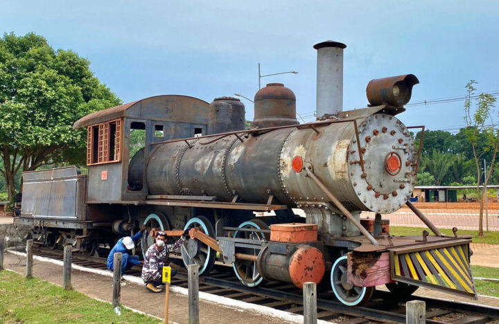 Porto Velho: Está em andamento a reforma na locomotiva do Espaço Alternativo